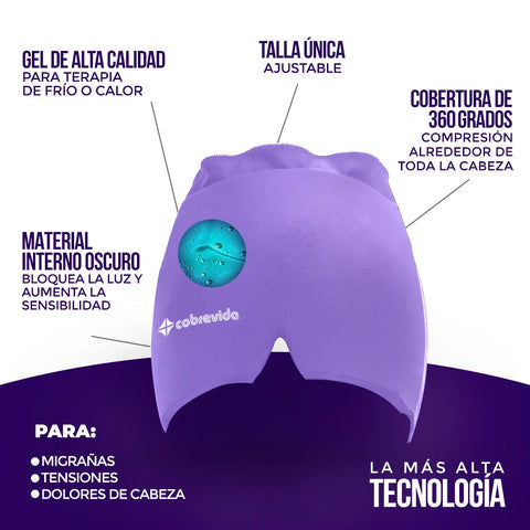 GORRO DE GEL PARA MIGRAÑA - TERAPIA FRIO/CALIENTE